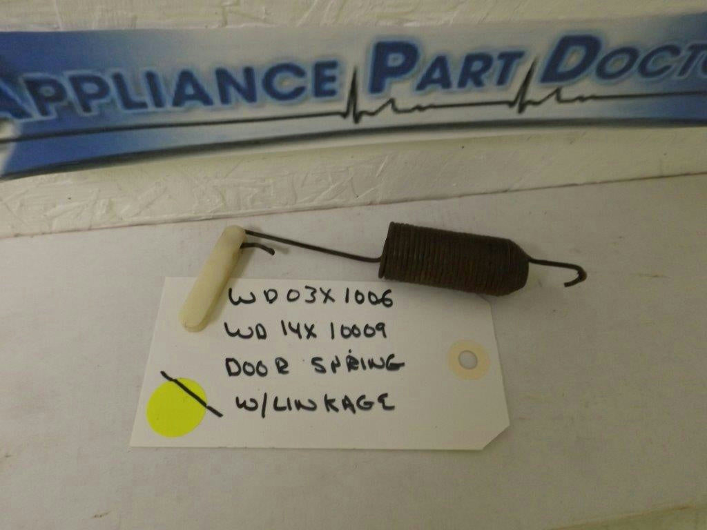 GE KENMORE DISHWASHER WD03X10006 WD14X10009 DOOR SPRING W/LINKAGE USED GE KENMORE DISHWASHER WD03X10006 WD14X10009 DOOR SPRING W/LINKAGE USED